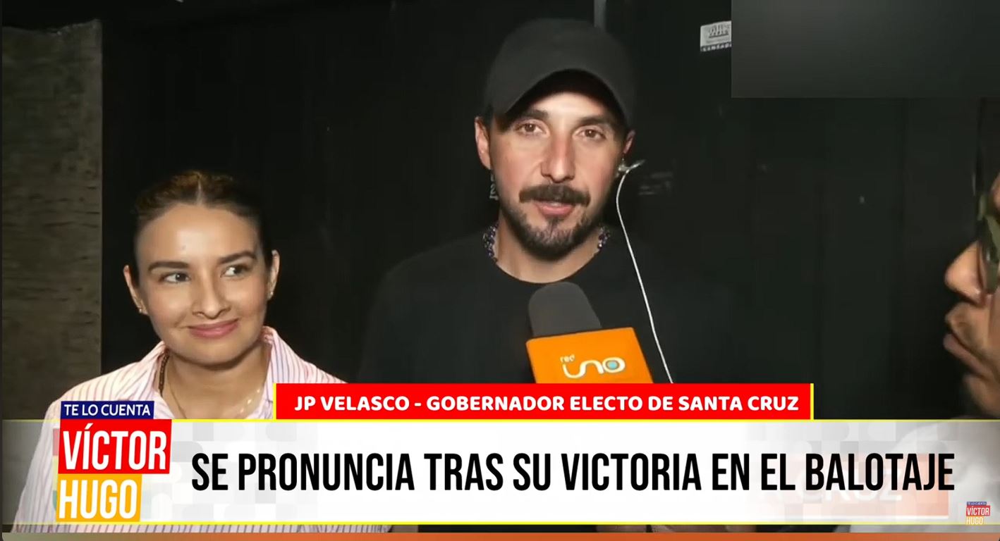 JUAN PABLO VELASCO GOBERNADOR ELECTO DE SANTA CRUZ SE PRONUNCIA TRAS SU VICTORIA EN EL BALOTAJE